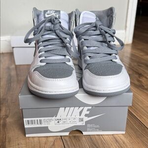 Jordan Air High-Top Sneakers in Gray and White